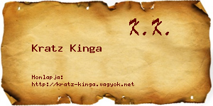 Kratz Kinga névjegykártya